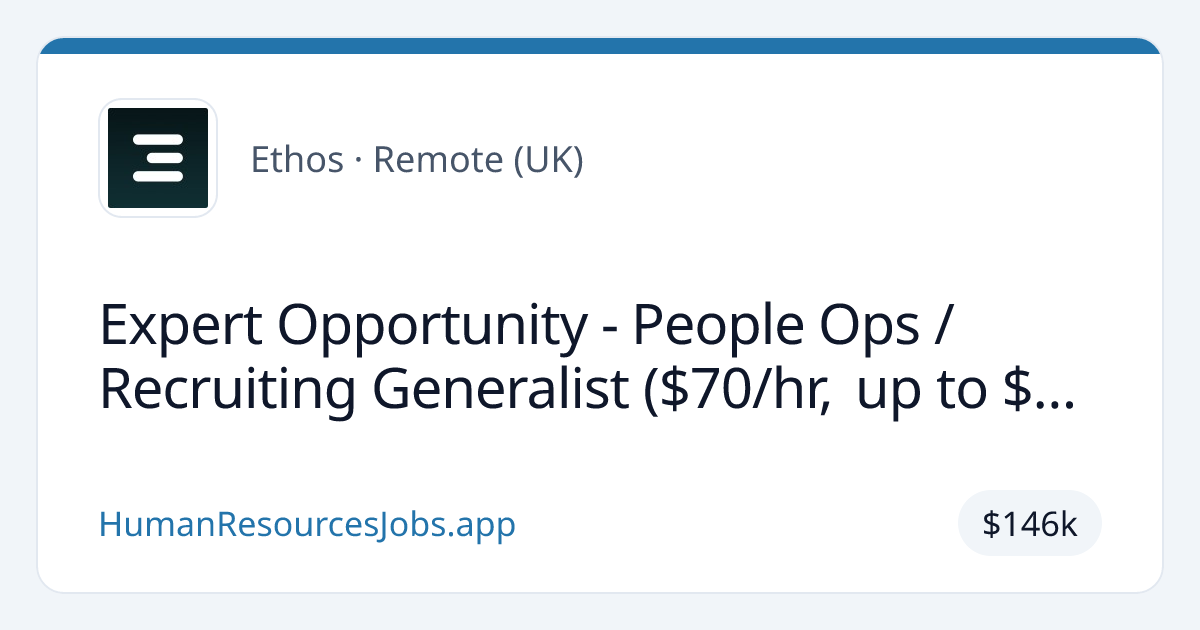 Expert Opportunity - People Ops / Recruiting Generalist ($70/hr, up to ...